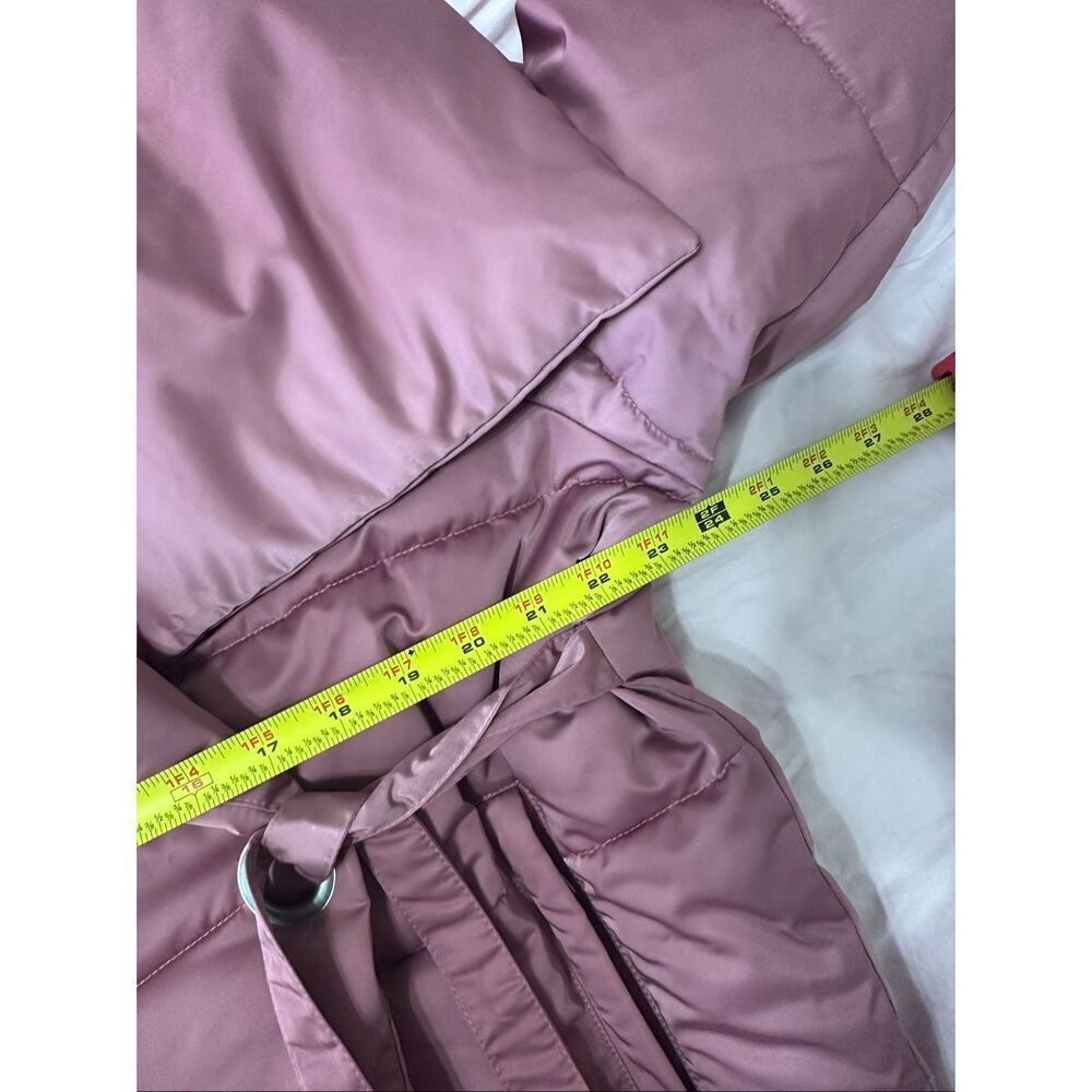 NWT Avec Les Filles Dark Pink Belted Puffer Jacket Size Small - Picture 5 of 12